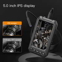 Caméra d'inspection industrielle portable, écran IPS de 5.0 pouces, endoscope, boroscope, 2000mAh, USB-C, pour l'entretien des machines et de l'automobile