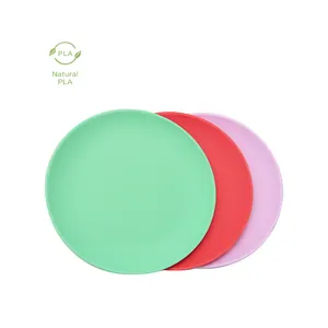 PLA Plate Plastic Kitchen Round Plate Dish Sustainable Home Appliances Kitchen Plate of Food Plastic Dishes Complete Set Support