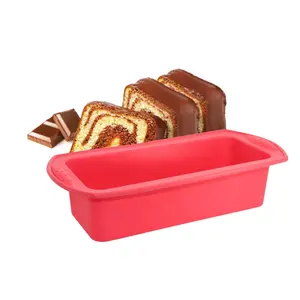 Molde Grande de Silicona Antiadherente Ecológico para Pan y Rosas, Rectangular con Doble Asa, Estilo Nórdico, Fácil de Usar para Hornear Pasteles, Grado Alimenticio - Product Image 2