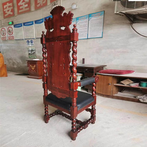 Modern High Backrest Wooden <strong>Church</strong> Chairs Soft Leather Seat Cushion Intricate Carvings for Chapel Outdoor School Worship Spaces - Product Image 4