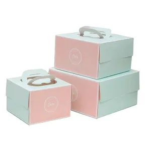 热卖定制印花奶酪蛋糕盒携带纸板生日礼品盒定制彩色蛋糕盒包装