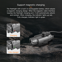Lampe torche tactique rechargeable haute performance 1500 lumens, nouvelle charge magnétique, en alliage d'aluminium, étanche