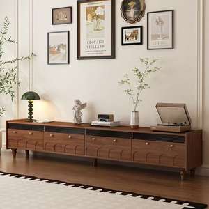Mueble de TV Retro Minimalista Wanjulai, Mueble de Salón con Almacenamiento de Madera Maciza - Product Image 2