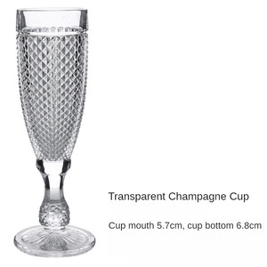Verre à <span class=keywords><strong>vin</strong></span> transparent de champagne de jus de gobelet de diamant de relief pour la noce - Product Image 3