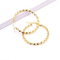 Boucles d'oreilles en acier inoxydable de Style Simple cercle pour femmes PVD plaqué or personnalisé oreille Piercing bijoux accessoires