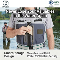 Waders unisexes imperméables, respirants et durables avec fermeture éclair sur la poitrine pour la pêche à la mouche et la chasse, avec pieds intégrés, personnalisables