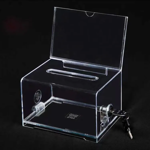 صندوق اقتراع أكريليك شفاف مع قفل صندوق جمع التبرعات من الأكريليك صندوق اقتراح عملة اقتراع - Product Image 5
