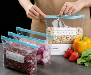 ถุงแช่แข็ง PE แบบมีซิปล็อคปรับแต่งได้ พร้อมแถบซิปด้านบนสำหรับเก็บนมและอาหาร บรรจุภัณฑ์แบบใช้แล้วทิ้ง พิมพ์ลายเฟล็กโซ - Product Image 2