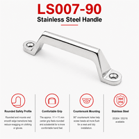 Poignée de traction en acier inoxydable en forme de U LS007-90 |   Poignée de porte d'armoire pour racks de serveurs et machines industrielles, finition polie, facile à installer