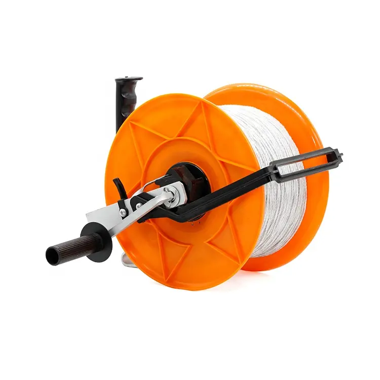 Low cost polytape electric horse fence reel plastic hand winch wire wheel spinner for rope and tape