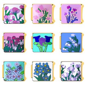 Très populaire de haute qualité plaqué or 18K motif fleur bracelet italien breloque bijoux de bricolage - Product Image 2