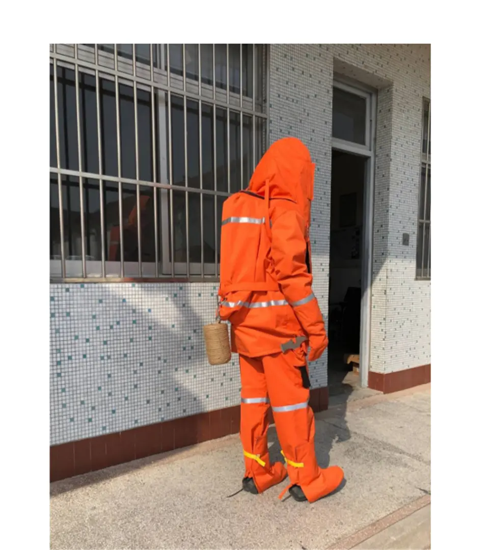 EN469-2005 Standaard Nomex Vier Lagen Brandweerman Chemische Bescherming Suit Oranje Kleur Met Hoge Kwaliteit
