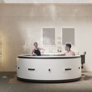 Piscine ovale moderne chauffante à massage LED pour la maison Spa à bulles à température constante Baignoire pliante - Product Image 2