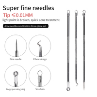 LMLTOP Lot de 3 aiguilles en acier inoxydable pour l'élimination des pores du nez et de l'acné Outils de beauté Kit d'aiguilles pour l'élimination des points noirs SY5
