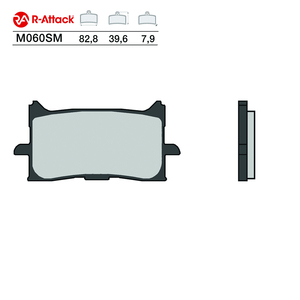 ผ้าเบรกมอเตอร์ไซค์ R-Attack M060SM ด้านหน้า ผลิตจากทองแดงเผา 82.8x39.6x7.9 ได้รับการรับรองมาตรฐาน R90 - Product Image 1