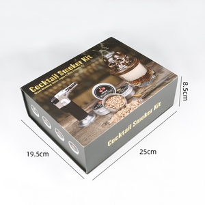Premium Old Fashioned Cocktail Set con antorcha para fumar Caja de madera Chips de madera Infusor Bourbon Whisky Bebida Fumador Regalo para hombres - Product Image 6