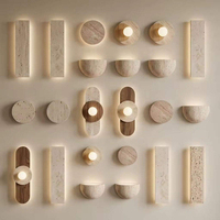 Applique murale moderne Wabi Sabi pour couloir, en pierre naturelle de travertin, luminaires muraux pour maison, villa, hôtel, projet