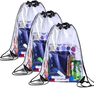 High Quality PVC Sports Drawstring Backpack Custom Logo Waterproof Clear Design Chain Strap Handle Promotional Fashion Style