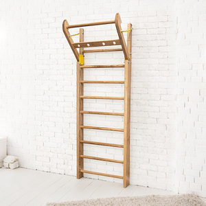 Échelle suédoise murale pliable en bois durable pour enfants et adultes, idéale pour la gym intérieure, l'escalade et l'utilisation scolaire en extérieur - Product Image 2