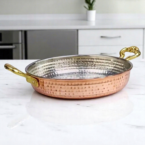 High Demand Indian Luxury <b>Copper</b> Kadai Handle Modern Dishwasher Safe Everyday Cooking Reasonable Price Pakoras Curries - Product Image 1