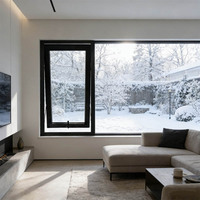 Ventanas Abatibles DEEZON Modernas con Marco de Aleación de Aluminio con Rotura de Puente Térmico, Doble Acristalamiento, Vidrio Templado Low-E