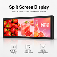 Reproductor de Anuncios Android WIFI, Pantalla LCD de Barra de 28.6 Pulgadas, Pantalla Publicitaria LCD, Pantalla de Barra Estirable