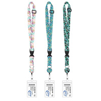 Porte-badge promotionnel de feuilles de palmier tropical avec porte-badges d'identification de clip de bobine rétractable avec clip rétractable feuille tropicale