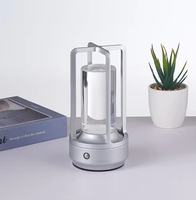Lampe de table LED sans fil rechargeable par USB en matériau ABS, blanc chaud, à intensité variable, pour chevet ou extérieur, idéale pour la maison