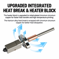 Untuk Ender 3 V3 /V3 Plus Rakitan Hotend Nosel Baja Keras Pengganti Hitam untuk Aksesori Printer 3D Creality
