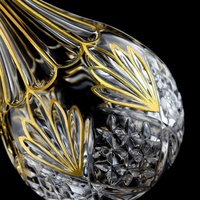 N15 Elegante 7-delige whiskykarafset met gouden strepen en korte proefglazen voor de presentatie van whisky & fijne dranken