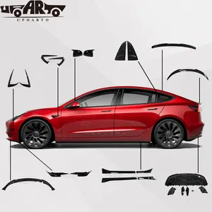 Haosheng accessoires extérieurs <span class=keywords><strong>s</strong></span>éparateur de lèvre avant de voiture jupe latérale décoration arrière garniture Spoiler diffuseur pour <span class=keywords><strong>Tesla</strong></span> modèle Q <span class=keywords><strong>S</strong></span> Y 3 - Product Image 1