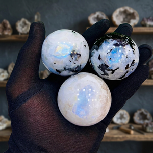 Rainbow Moonstone Crystal Sphere Eco-Friendly Handmade Polished Gemstone <b>Ball</b> Natural Stone for Home Decor Meditation Gift - Product Image 3