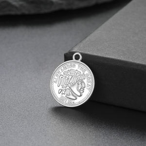 Dije Vintage de Acero Inoxidable con Diseño de Alejandro Magno, Chapado en Oro, Dije de la Antigua Civilización Griega <span class=keywords><strong>para</strong></span> Collar o Pulsera - Product Image 4