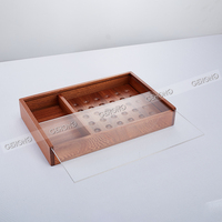 Boîte à dessert en sapelli, plateau en acrylique, design moderne minimaliste, durable, résistant à la chaleur et à l'humidité, présentoir de buffet en bois, hôtel, restaurant