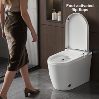 Toilette intelligente de luxe monobloc avec réservoir, bouclier anti-éclaboussures, chasse d'eau automatique, siège chauffant, télécommande, bidet intelligent à poser au sol