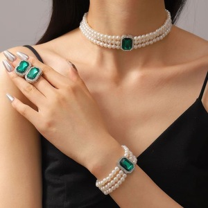 Regalos IStapromo, Oferta de Moda, Accesorios de Boda para Novia, Juego de Joyería, Collar de Perlas, Pulsera, Aretes - Product Image 3