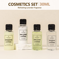 Kit d'articles de toilette jetables certifiés FDA pour hôtels : Shampoing, après-shampoing, produits d'hygiène et gel douche beauté