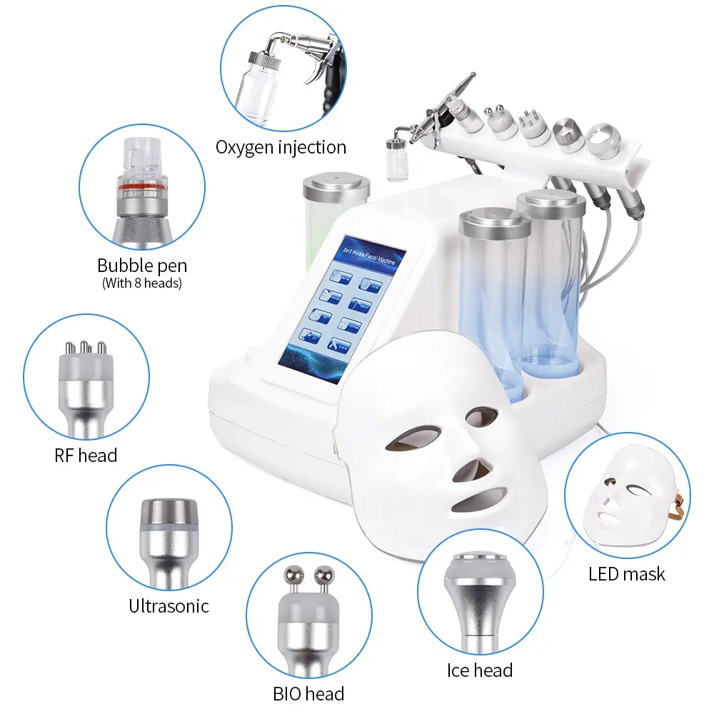 KOUNISH Eight-Headed Ultra-micro Bubble Beauty Instrument Multi-function Face Cleaning Skin Care Device