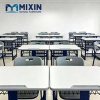 Ensemble table et chaise d'étude scolaire personnalisable, pieds en tube d'acier, hauteur réglable, mobilier de classe scolaire, bureau et chaise individuels