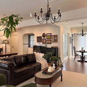 Juego de Muebles de Salón Personalizables de Estilo Retro Americano, Mesa de Comedor de Madera con Mueble de Almacenamiento para Hoteles y Villas - Product Image 2