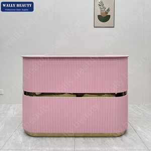 Mostrador de recepción frontal, mostrador de recepción de Salón Pequeño con mostrador con cajones bloqueables, mostrador de recepción con mostrador para belleza - Product Image 3