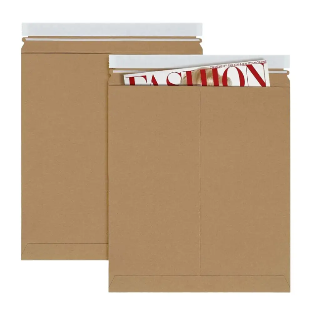 Buste per spedizione rigida riciclabili mailer in cartone piatto buste in cartone rigido naturale con chiusura a tenuta automatica