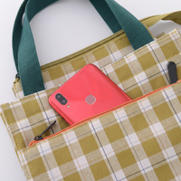Sac fourre-tout imperméable à carreaux moyens avec doublure TC, taille personnalisée pour les trajets quotidiens, sac à lunch, usage décontracté