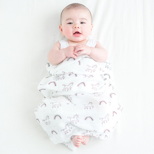 <span class=keywords><strong>Pas</strong></span> <span class=keywords><strong>cher</strong></span> bonne qualité noir blanc licorne imprimé <span class=keywords><strong>grande</strong></span> taille 120 cm * 120 cm bébé swaddle <span class=keywords><strong>couverture</strong></span> wrap ensemble - Product Image 1