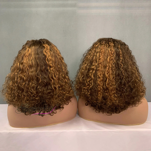 Perruques Bob en Cheveux Humains Pas Chères en Gros, Lace Front 14 Pouces, Fermeture en Dentelle 4x4, Boucles Luxueuses, Mèches P4/30, Perruque Vierge, Fournisseur - Product Image 3