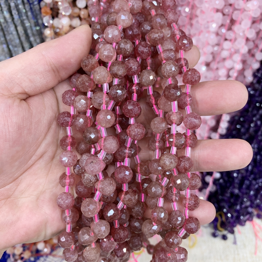 Natural Amethyst 8x10mm Round Teardrop-Shaped Faceted Loose Beads Natural Crystal Bead Jewelry Making