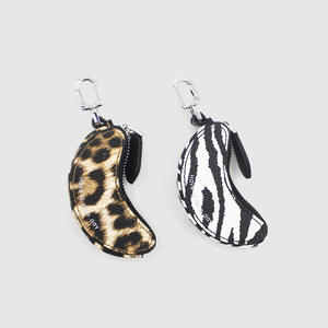 Mini sac à clés en PU imprimé léopard, pendentif, porte-monnaie pour fruits, pliable - Product Image 4