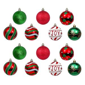 Adornos Navideños Personalizados de Plástico Rojo, Dorado y Blanco con Logotipo, Regalos Decorativos, Bolas de Navidad Colgantes con Caja - Product Image 1