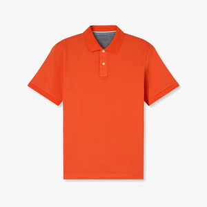 Polo de algodón de corte relajado para hombre, de color liso, con mangas cortas y paneles laterales sin costuras. - Product Image 5