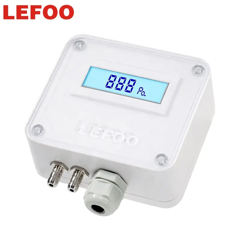 LEFOO Monitor Transduser Sensor Tekanan, <span class=keywords><strong>Pemancar</strong></span> Tekanan Diferensial Tampilan Digital Udara untuk Gas Udara